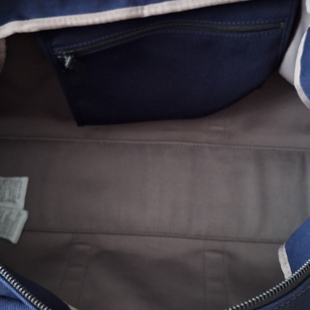 Everlane New The Dipped Weekender Duffle Bag Navy/black Large Twill - Picture 8 of 15